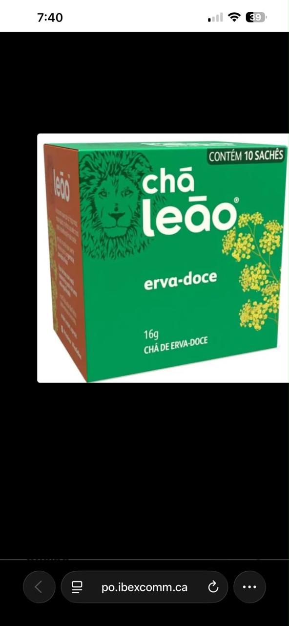 Cha mate LEAO Funcho 16g , erva doce